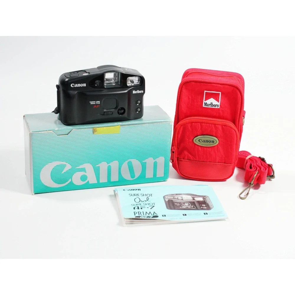 Vtg Canon Sure Shot Owl Marlboro NOS Tested 35mm Film‎ Point & Shoot Camera
